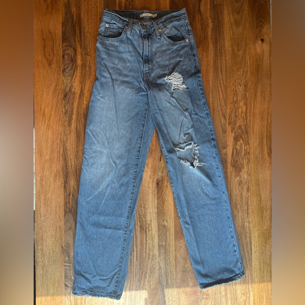 Classic Blue Distressed Women’s Jeans